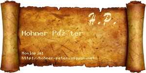 Hohner Péter névjegykártya