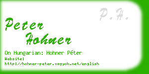 peter hohner business card